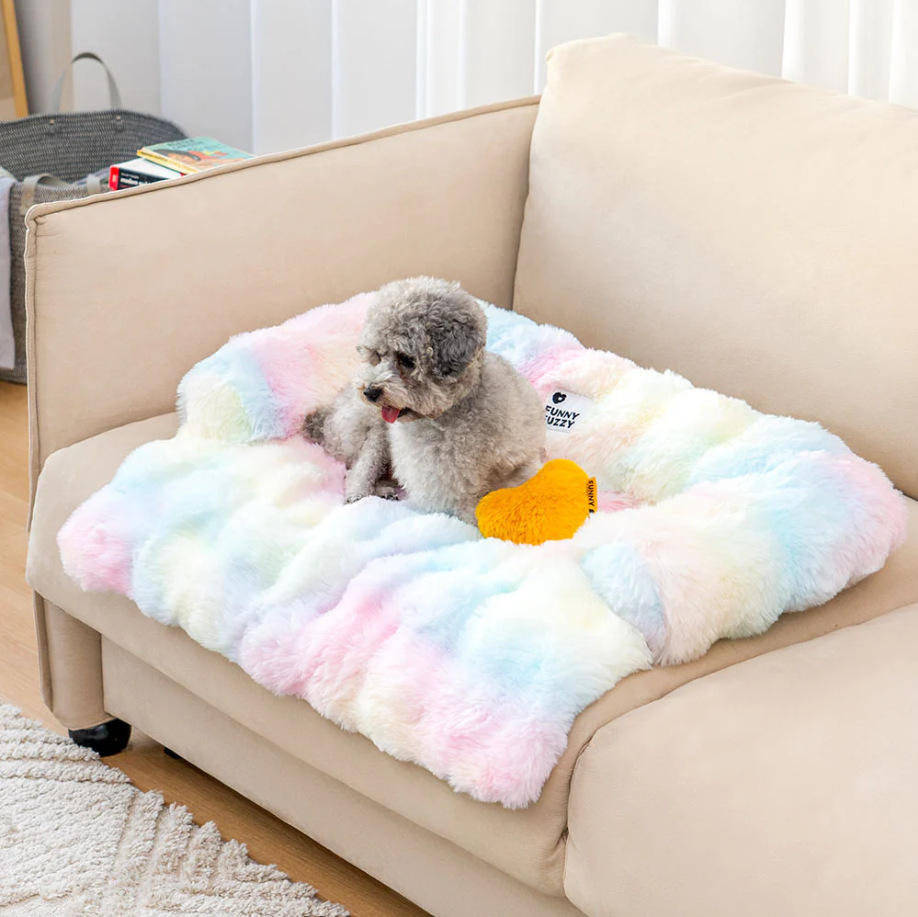 Plush Flannel Pet Sofa Protector Mat | Non-Slip Machine Washable Couch Cover for Dogs & Cats