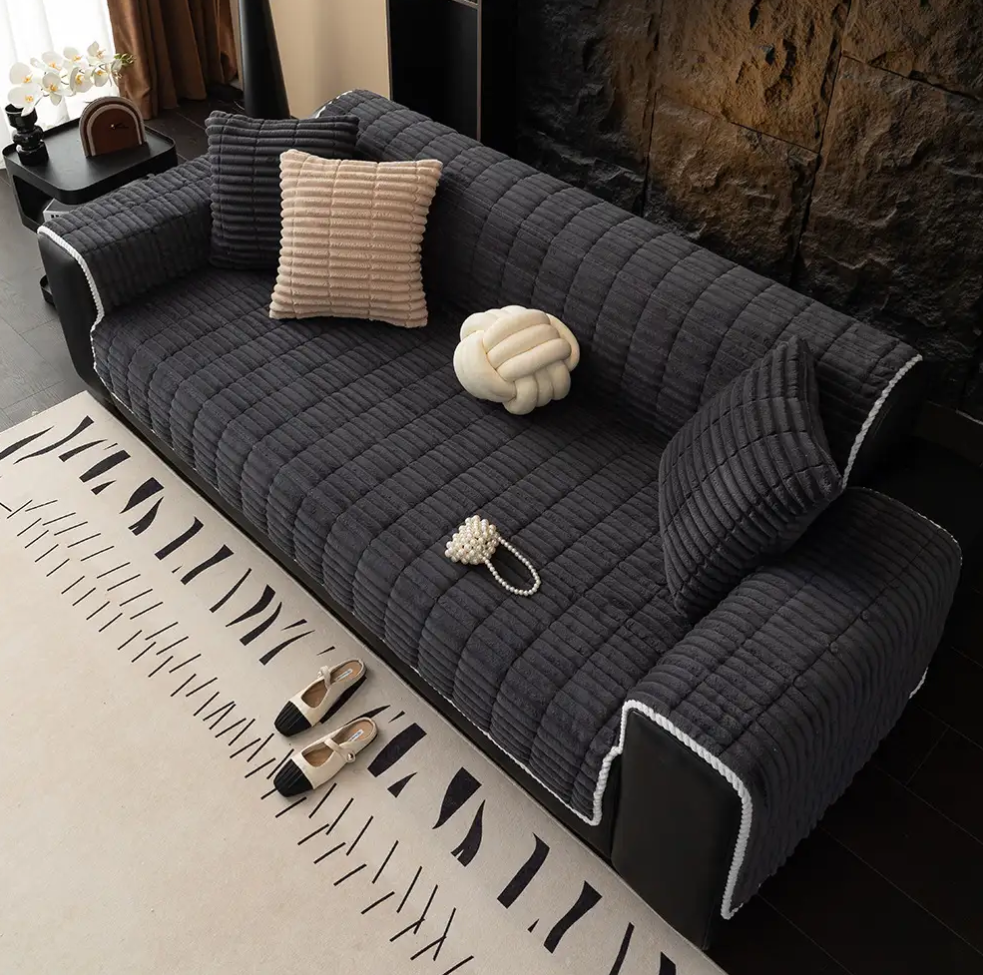 Waterproof, One-Piece, Comfortable Flannel Sofa Cover; Non-Slip Sofa Cover