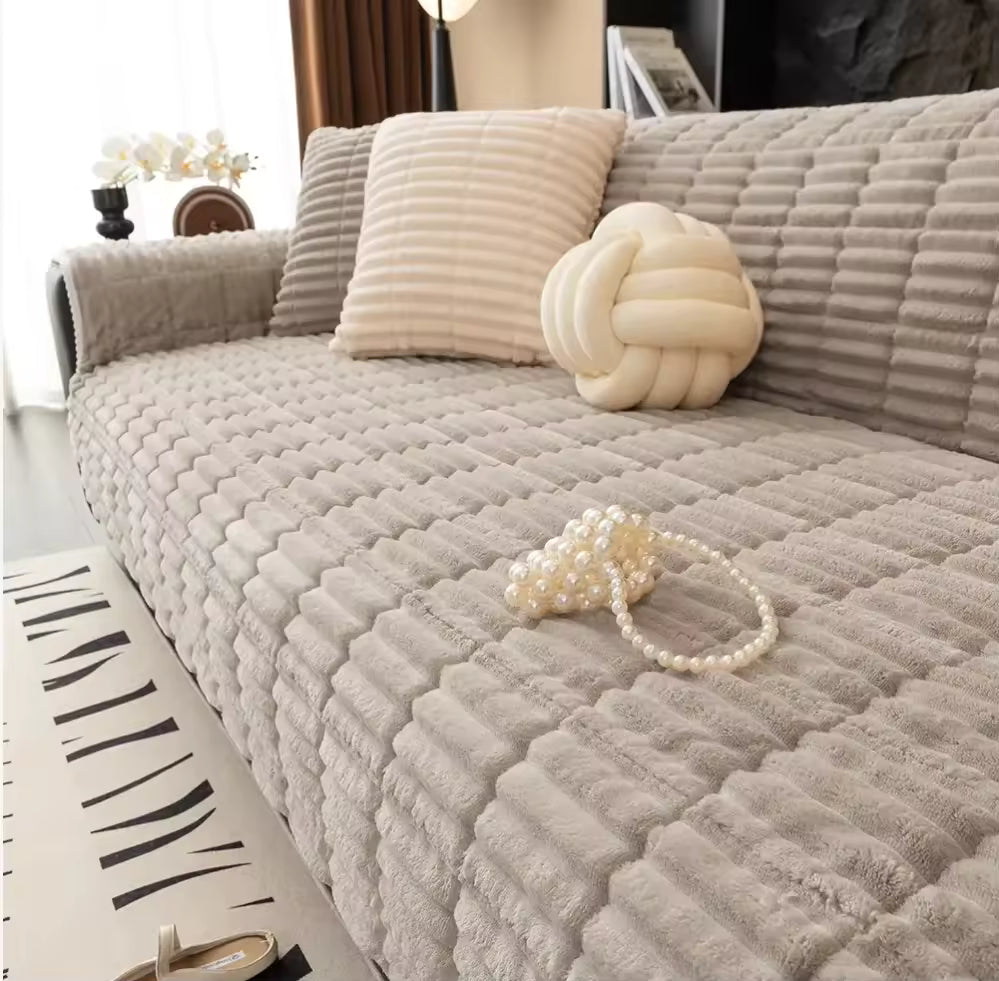 Waterproof, One-Piece, Comfortable Flannel Sofa Cover; Non-Slip Sofa Cover