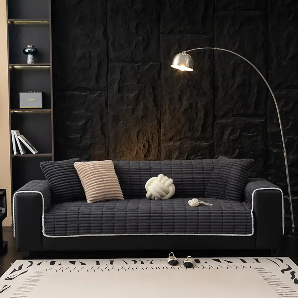 Waterproof, One-Piece, Comfortable Flannel Sofa Cover; Non-Slip Sofa Cover