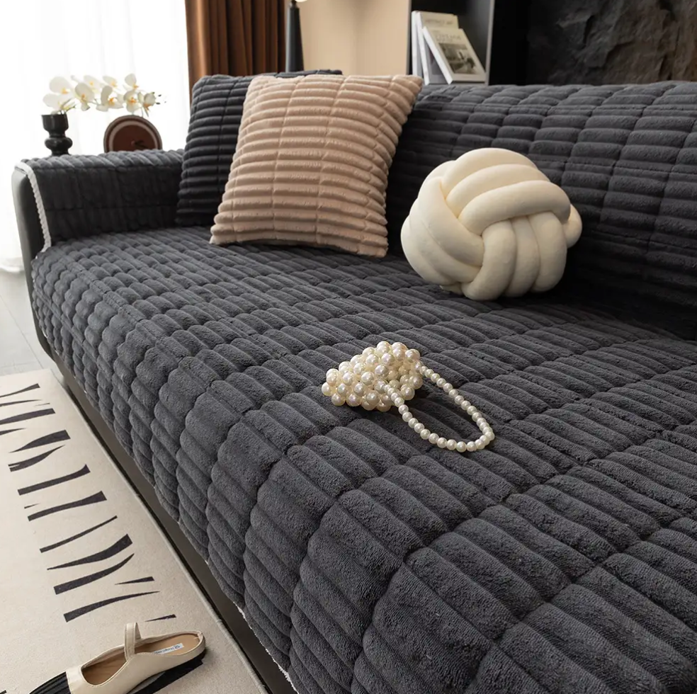 Waterproof, One-Piece, Comfortable Flannel Sofa Cover; Non-Slip Sofa Cover