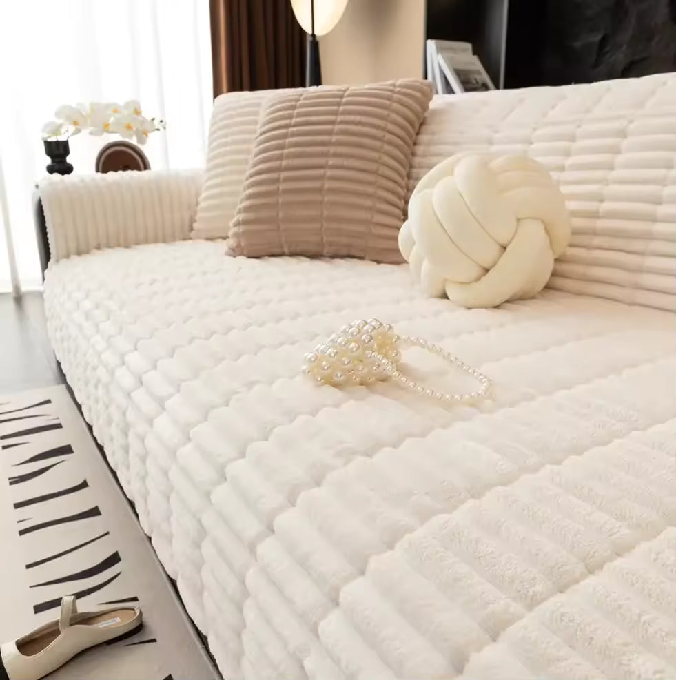Waterproof, One-Piece, Comfortable Flannel Sofa Cover; Non-Slip Sofa Cover