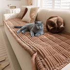 Flannel Plush Pet Sofa Cover, Non-Slip Washable Durable Modern Luxury Sofa Protector