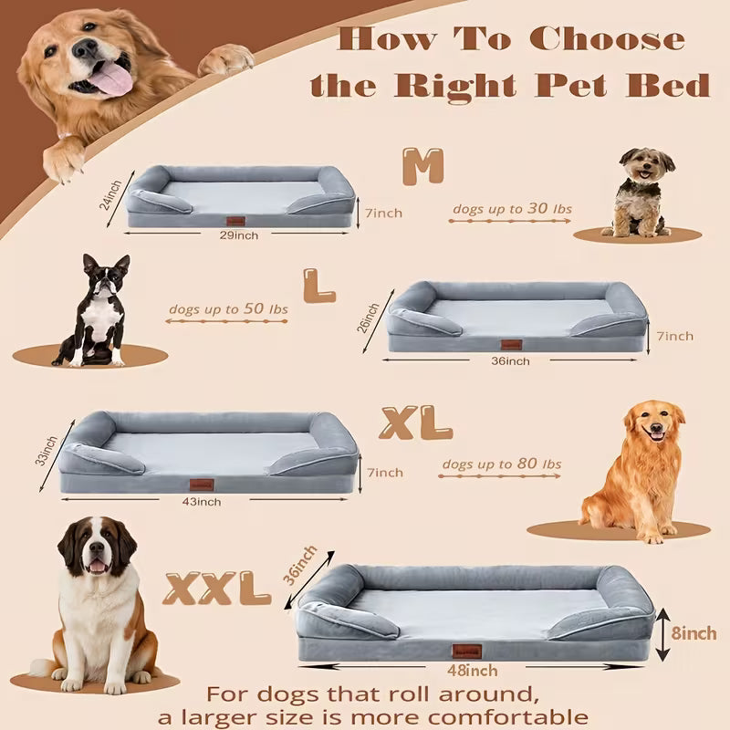 Cat and Dog Bed, Comfortable Pet Sofa Bed, with Removable, Machine-Washable Cover and Non-Slip Base, Gray